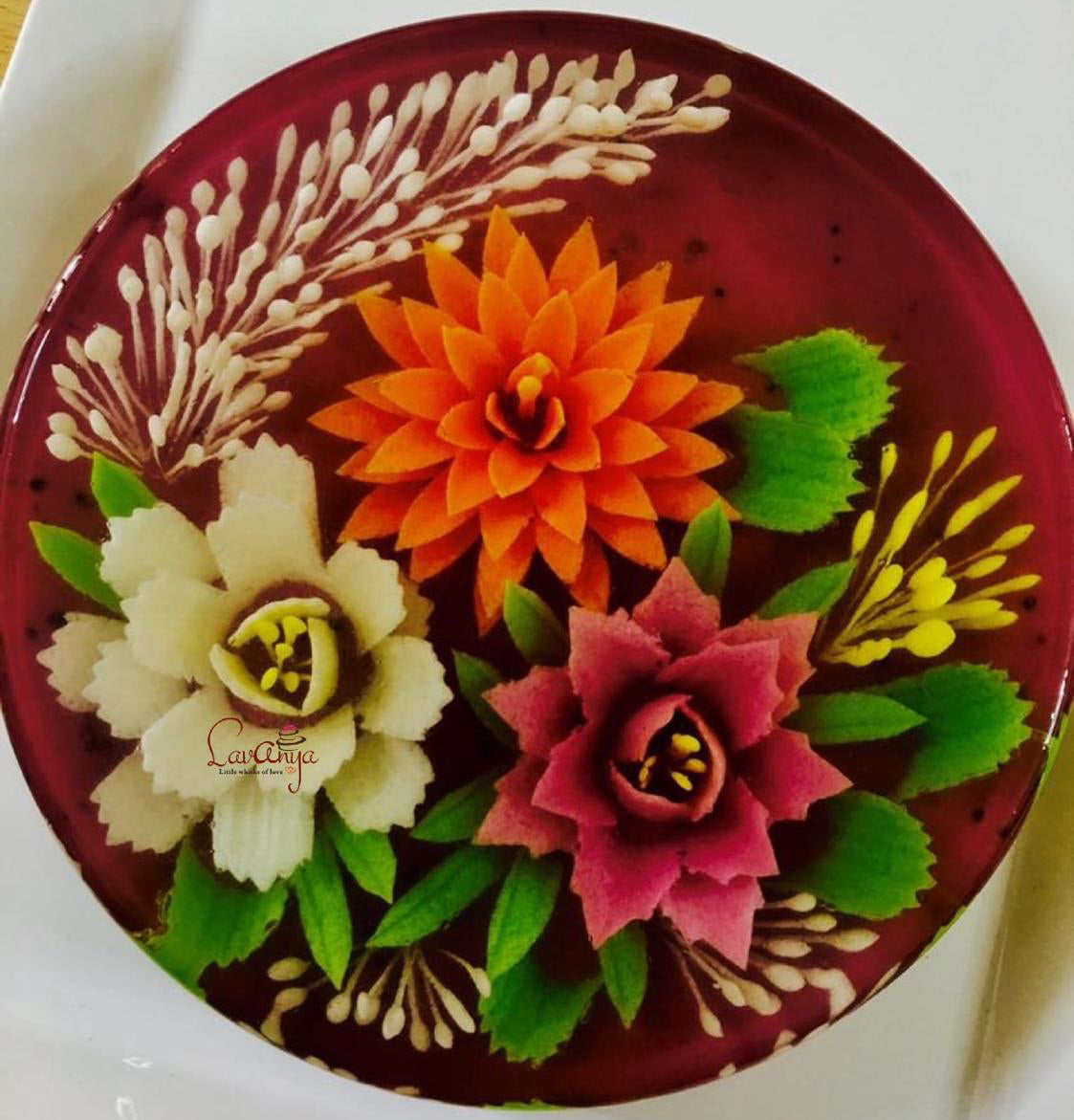Confectionary Artist Creates 3D Jelly Cakes That Are Blooming on Plates